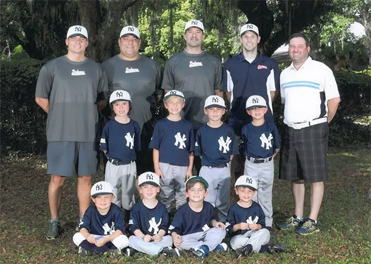 Team with little league kids